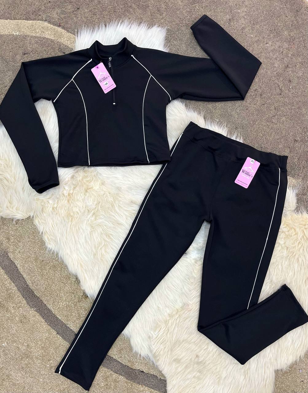 Two-Piece Activewear Set - Slim Line Edition